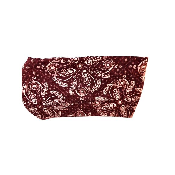 Burgundy Paisley Knit Headwrap Hairband Soft Stretchy Headband Fabric Unisex Swe - Picture 7 of 9